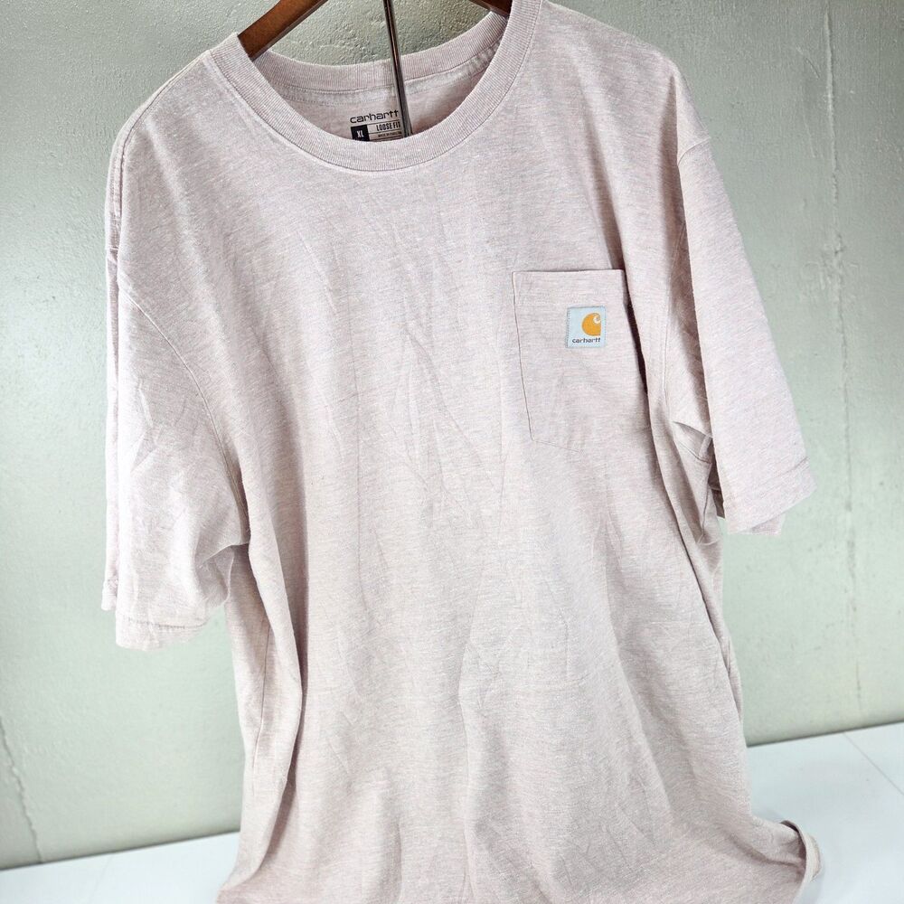 Carhartt Loose Fit Pocket T-Shirt Men’s XL Heather Pink Oversized Workwear